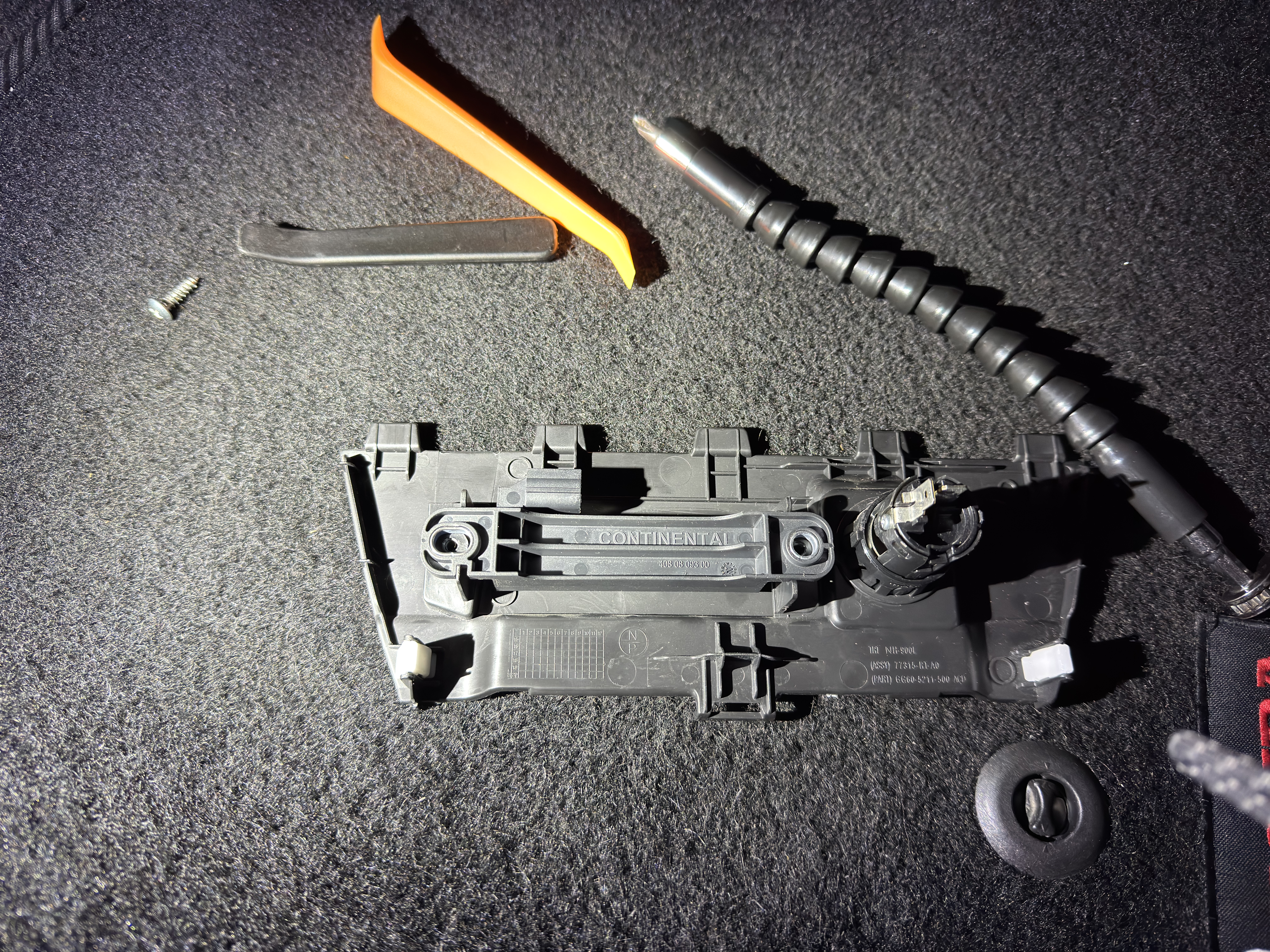 Use a pry tool to gently pop out the panel from the back where sockets.